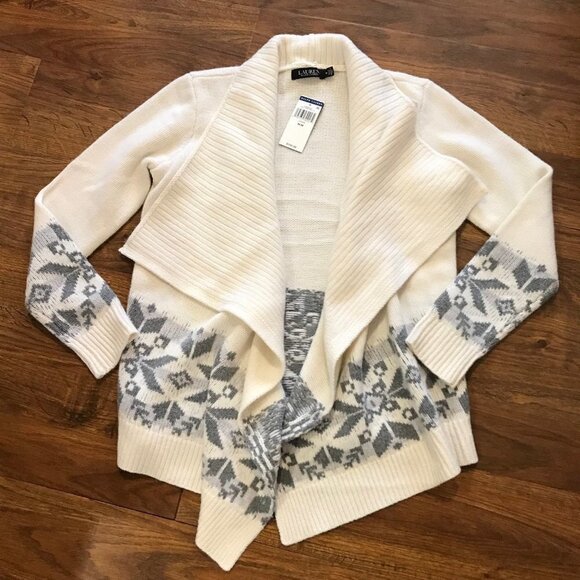 NWT Lauren Ralph Lauren open waterfall Cardigan